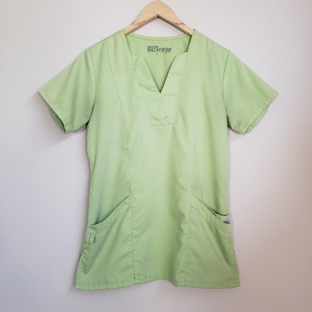 Grey's Anatomy Light Lime Green V-Neck Scrub Top